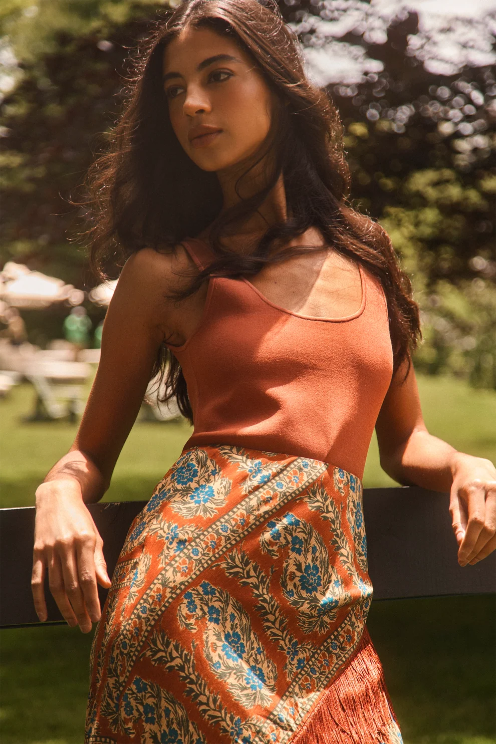 Hunter Bell – Allyne Skirt in Amber Glen Brown