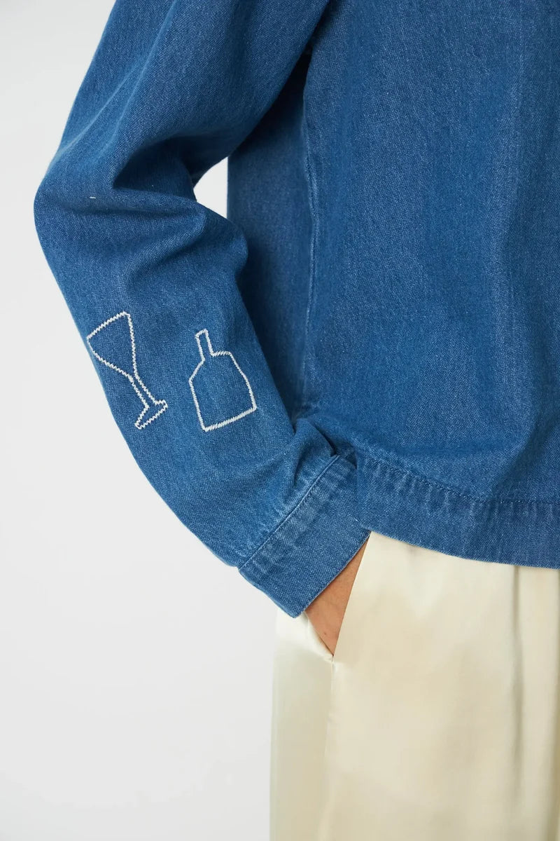 Stella Nova – Denim Shirt with Artwork in Denim Blue