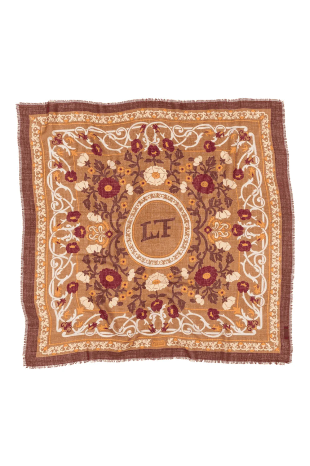 Maison Lecomte Flament – Wool Silk Blend Bandana in Marie Antoinette Camel
