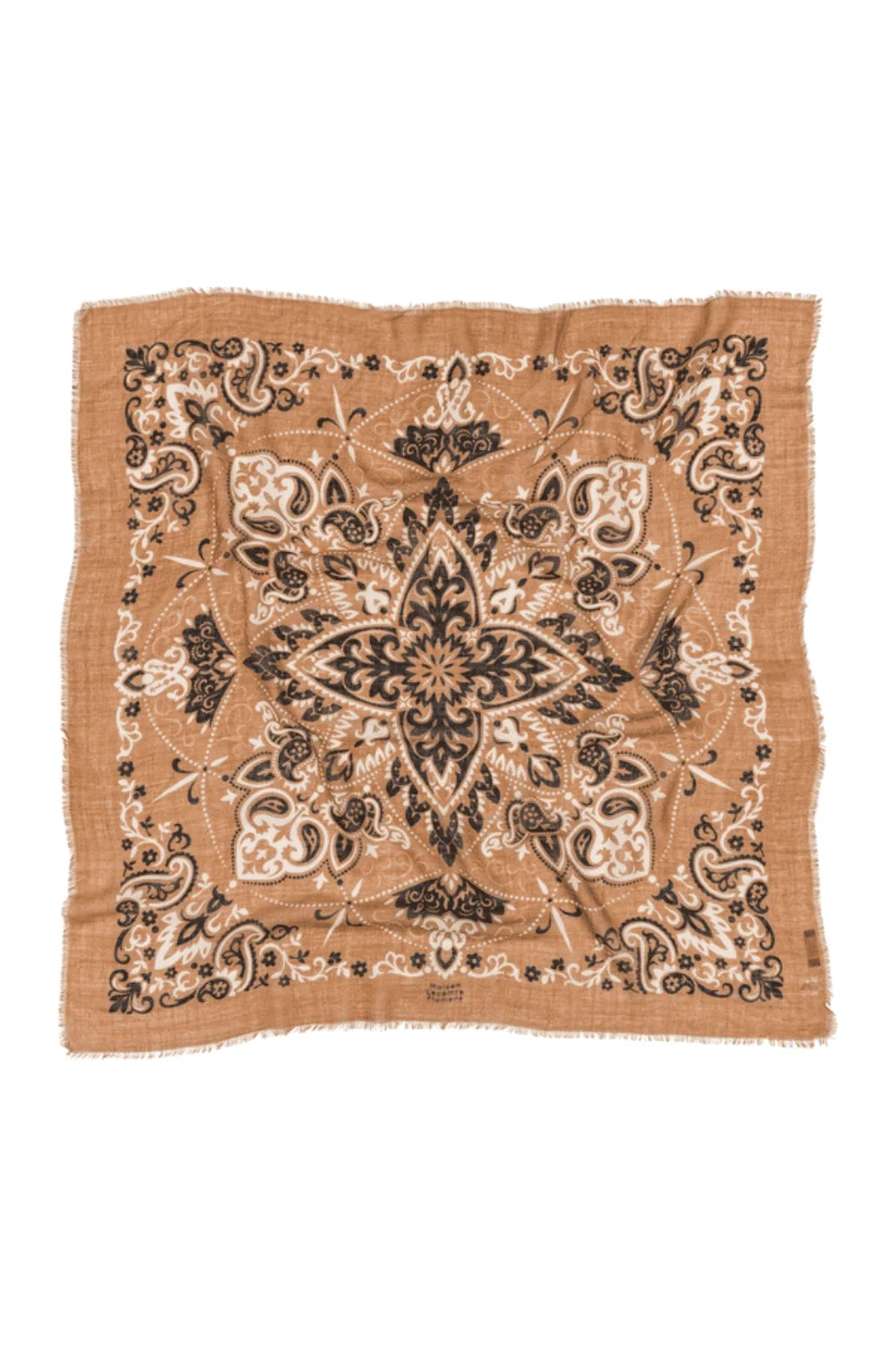Maison Lecomte Flament – Wool Silk Blend Bandana in Camel