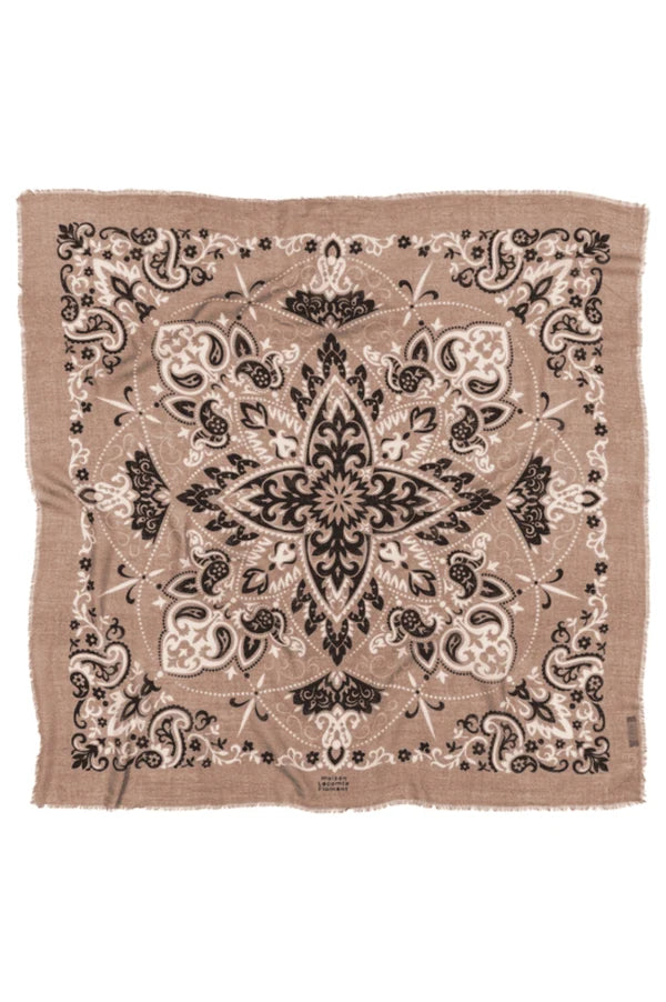 Maison Lecomte Flament – Wool Cashmere Bandana in Taupe