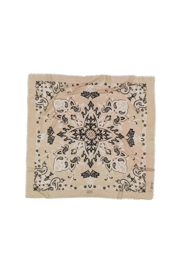 Maison Lecomte Flament – Wool Silk Blend Bandana in Beige