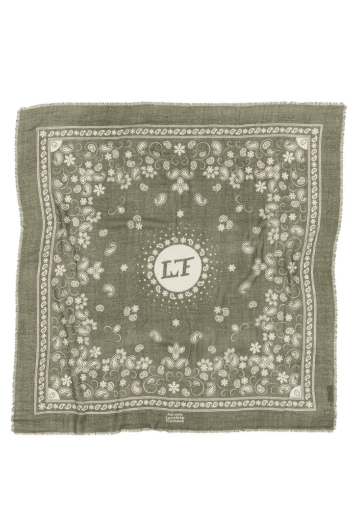 Maison Lecomte Flament – Cashmere Flocon Bandana in Kaki