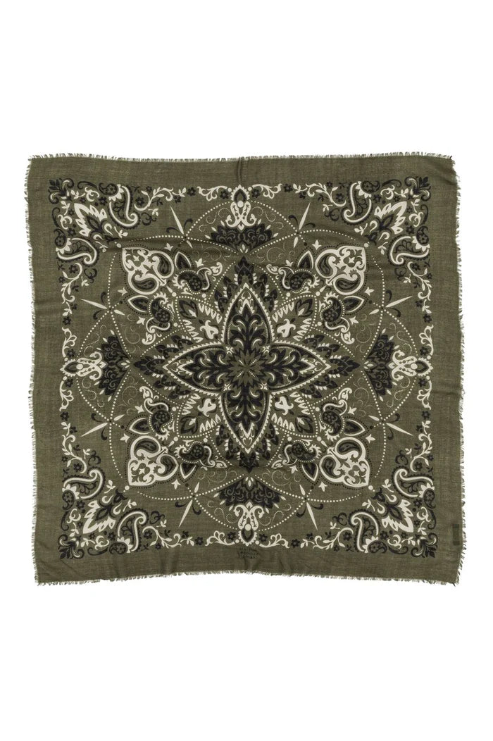 Maison Lecomte Flament – Cashmere Bandana in Kaki