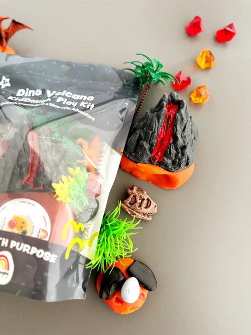 Earth Grown KidDoughs - Kid Dough Play Kit in Dino Volcano