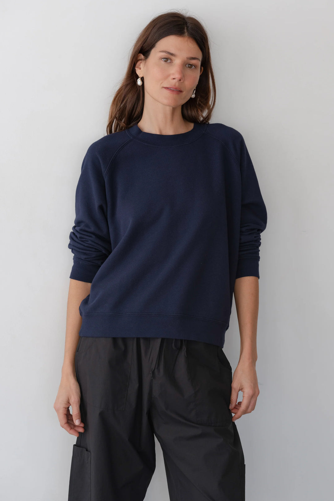 Donni – Eco Terry Crewneck in Navy