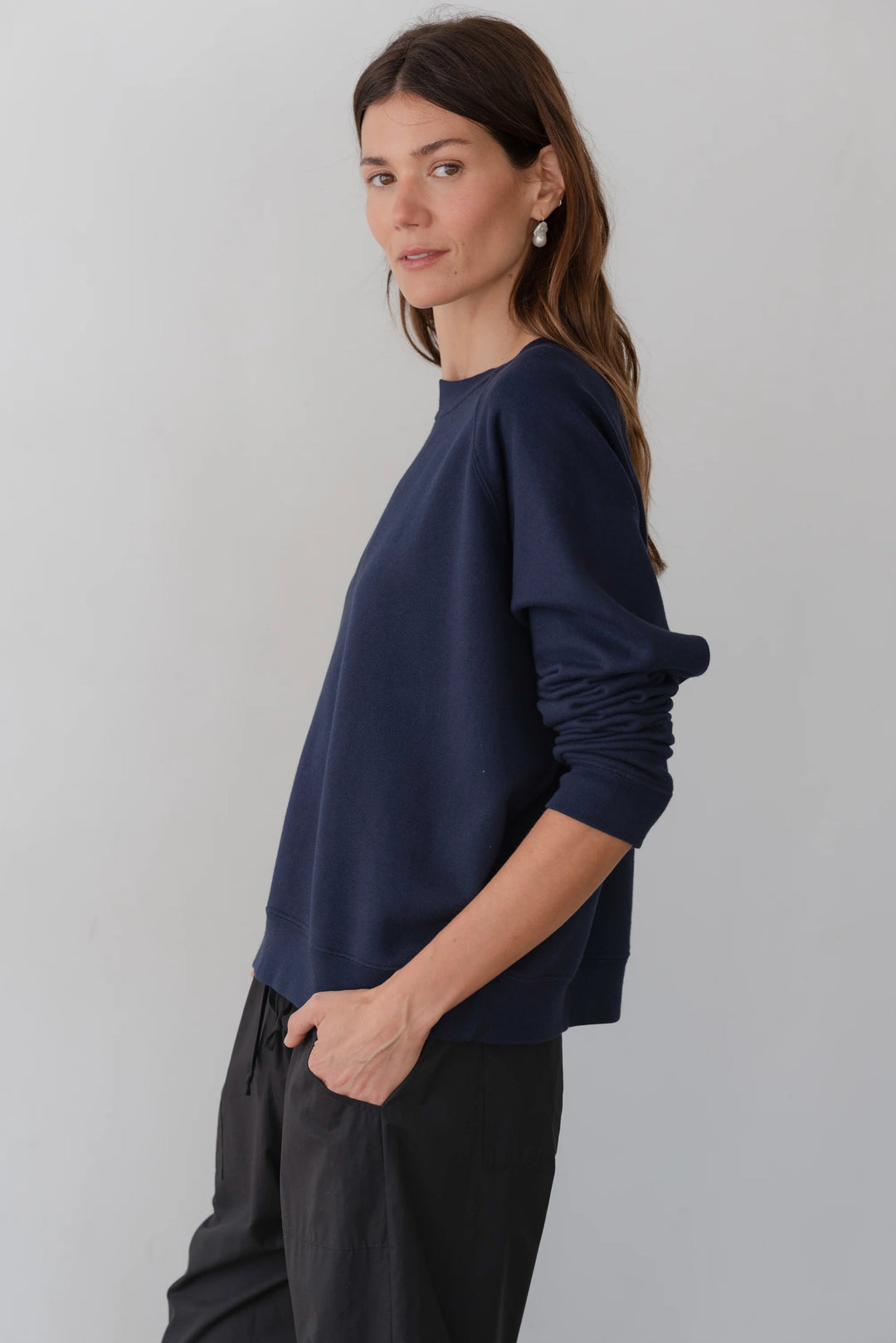 Donni – Eco Terry Crewneck in Navy