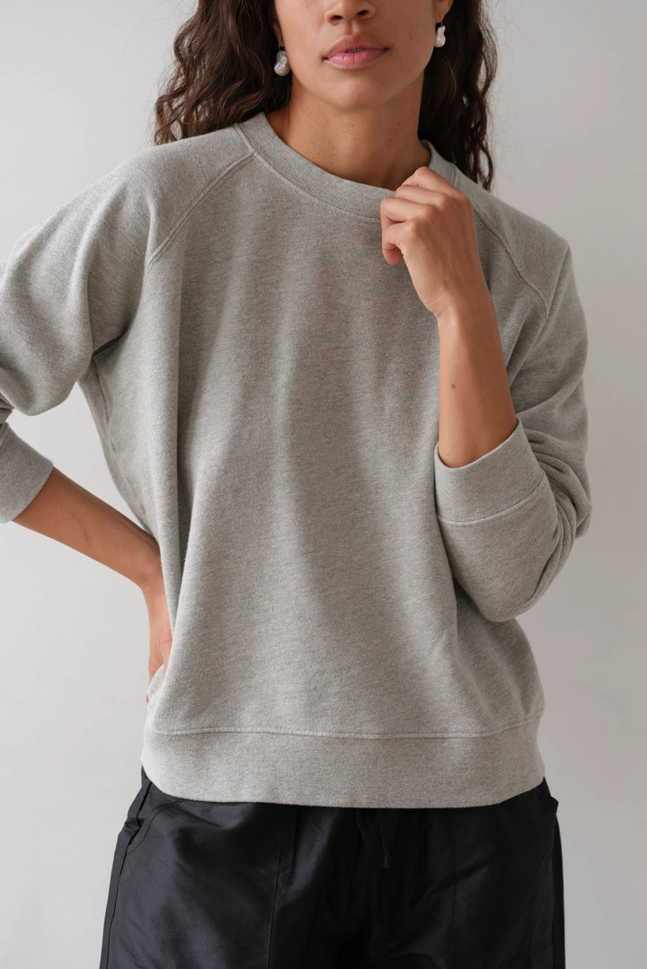 Donni – Eco Terry Crewneck in Heather Grey