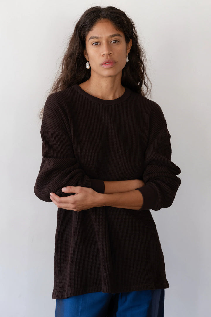 Donni – Thermal Crewneck in Espresso