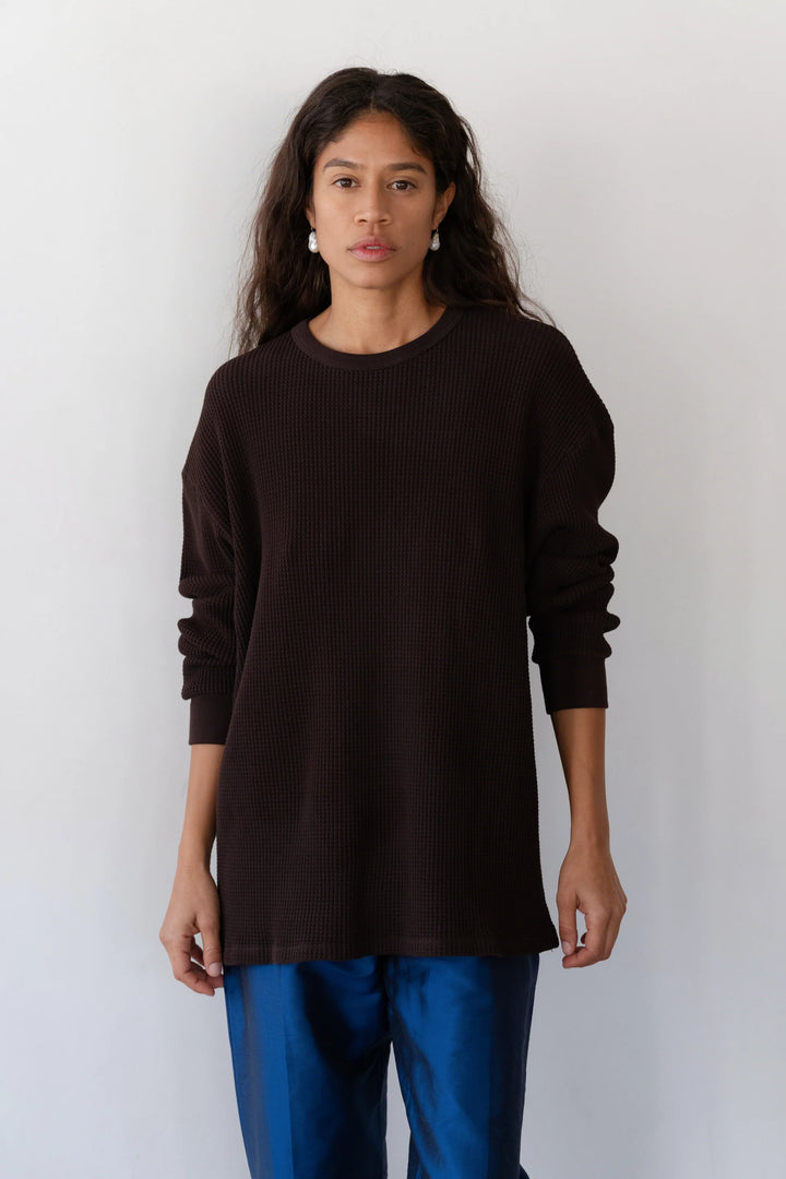 Donni – Thermal Crewneck in Espresso