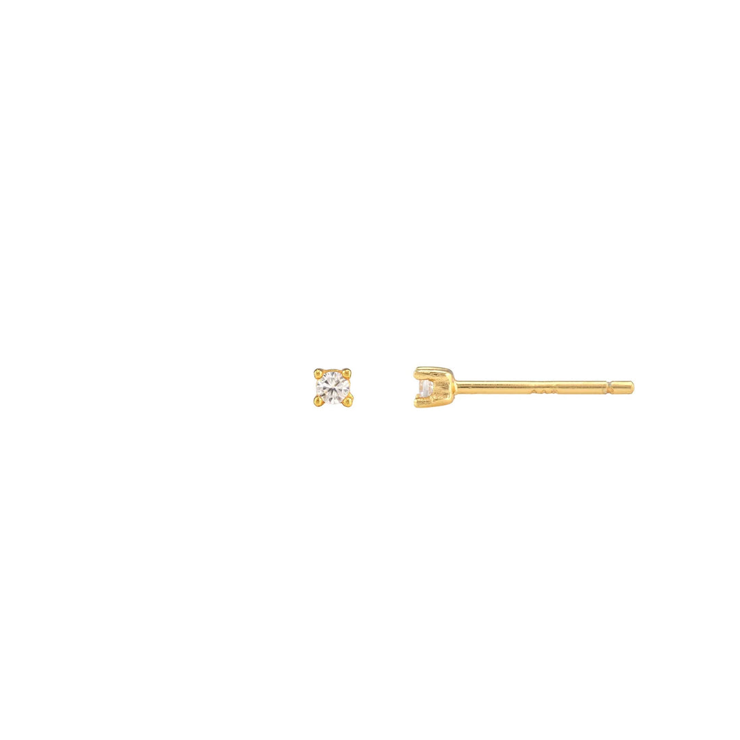 Kris Nations – Classic Crystal Prong Set Stud Earrings in 18K Gold Vermeil