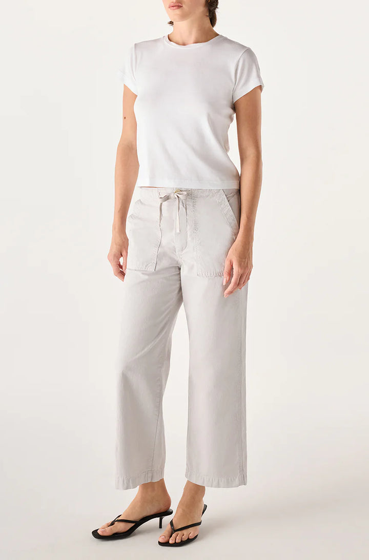 AMO Denim – Easy Drawstring Slouch Crop in Grey Quartz