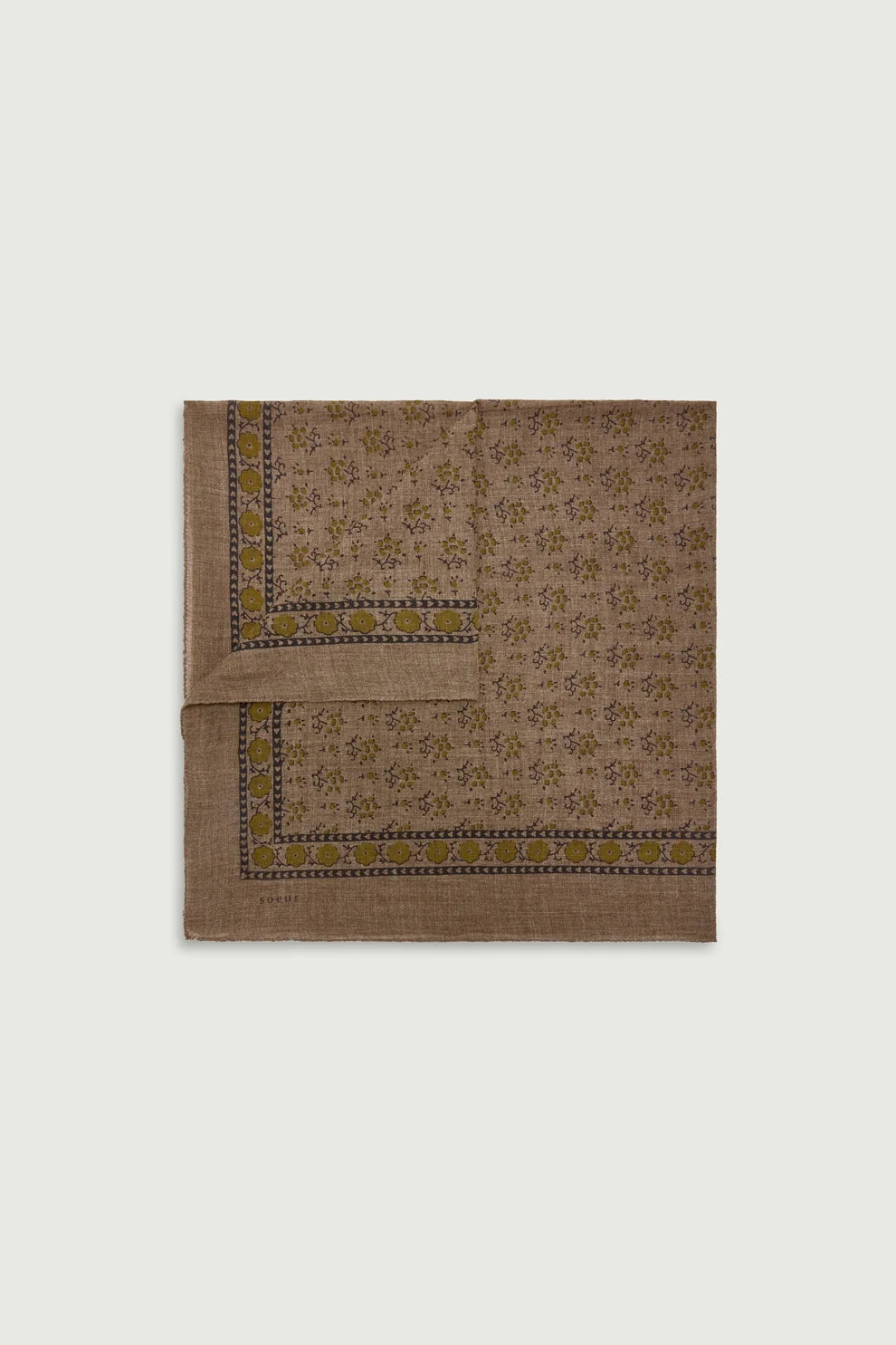 Soeur – Foulard Classique Wool Scarf in Brown/Grey