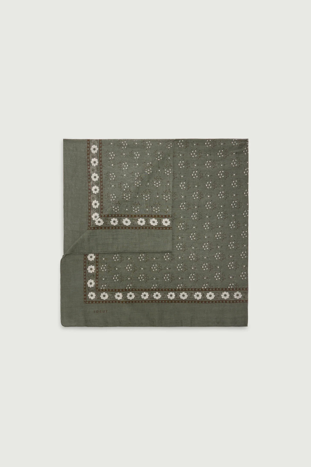 Soeur – Foulard Classic Scarf in Khaki and Marron