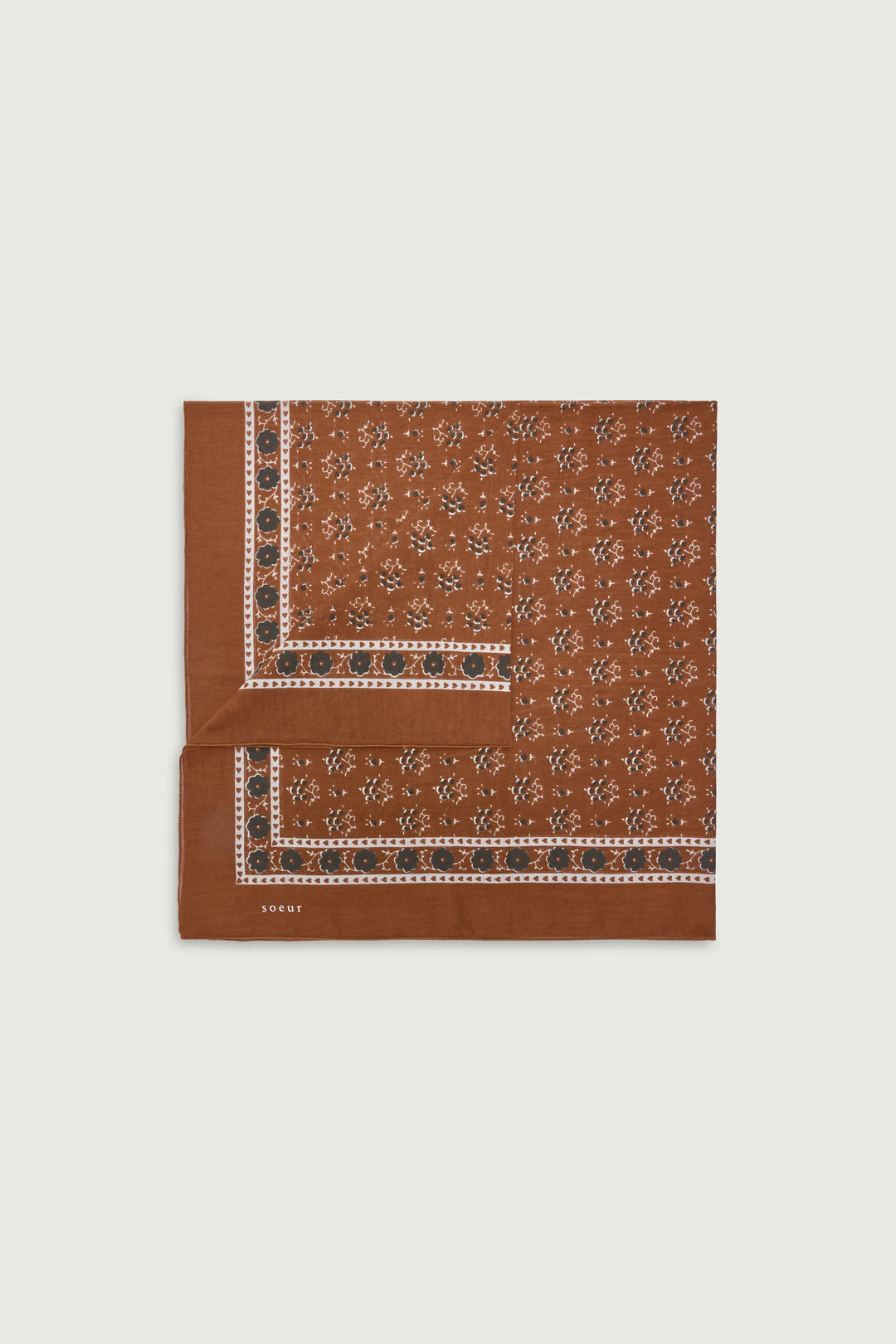 Soeur – Foulard Classic Scarf in Caramel and Anthracite