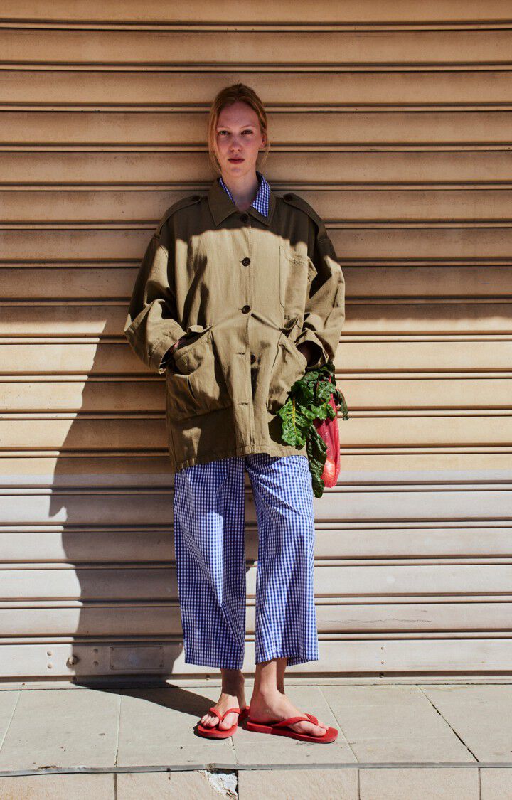 American Vintage – Ekirow Balloon Pants in Blue Gingham