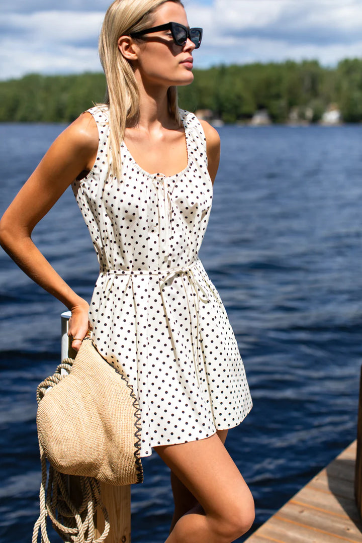 Emerson Fry - Atelier Scoop Dress in Ivory Dot