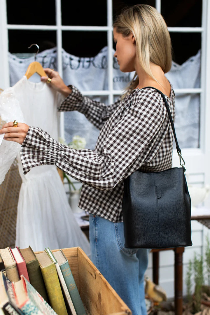 Emerson Fry - Belle Blouse in Cocoa Gingham