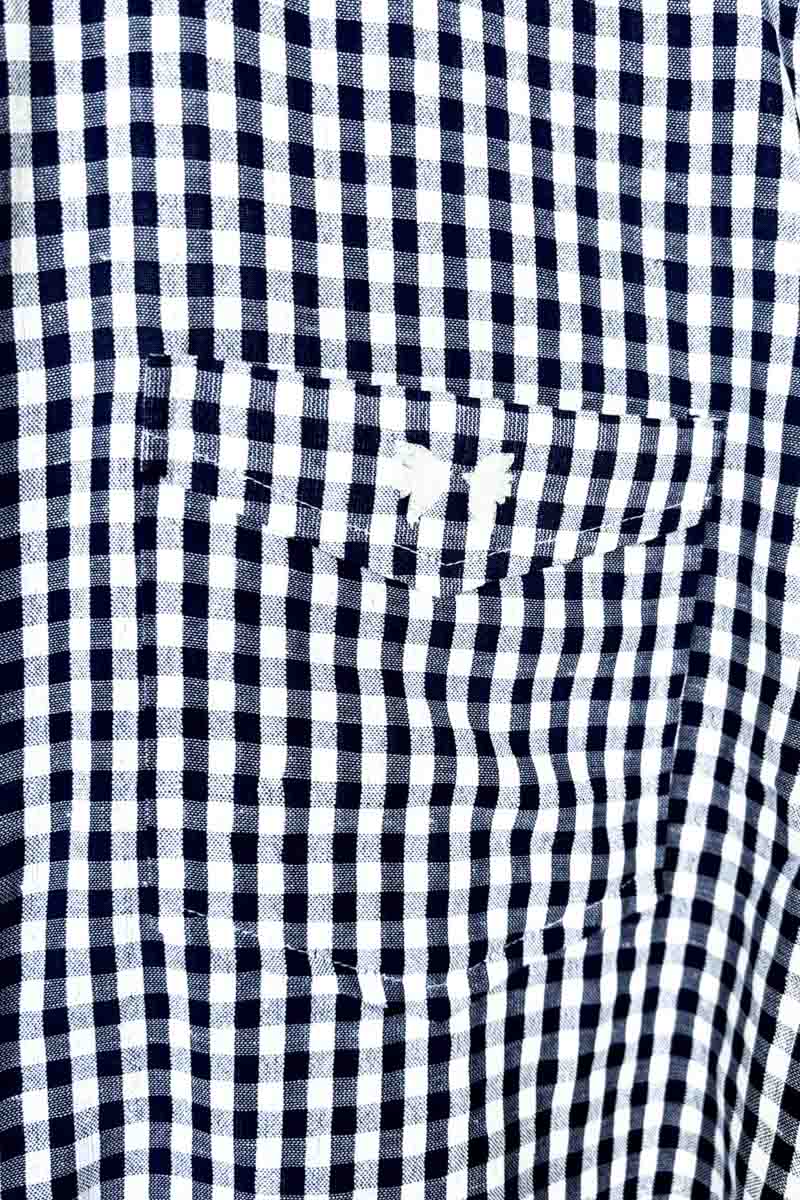 Emerson Fry - Ryan Shirt in Navy + White Seersucker Check