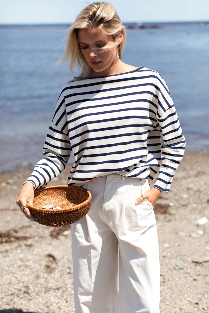 Emerson Fry - Bateau Top in Navy Stripe