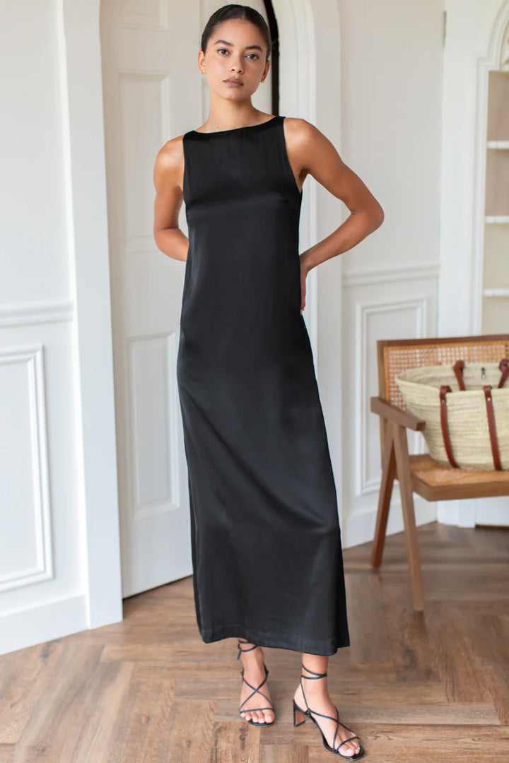 Emerson Fry - Cut In Shift Maxi Dress in Black