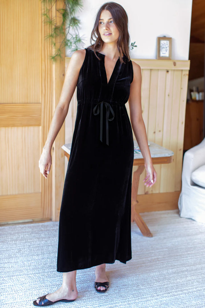 Emerson Fry – Grecian Keyhole Dress Black Velvet