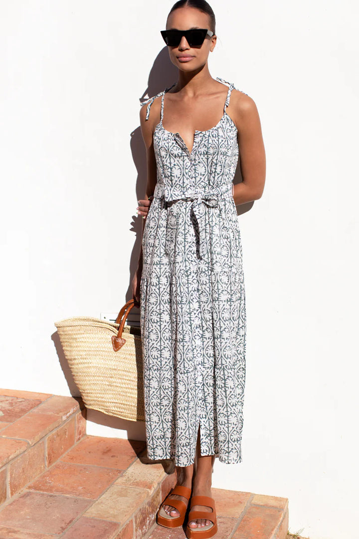 Emerson Fry - India Button Front Sundress in Etoile Vine Forest
