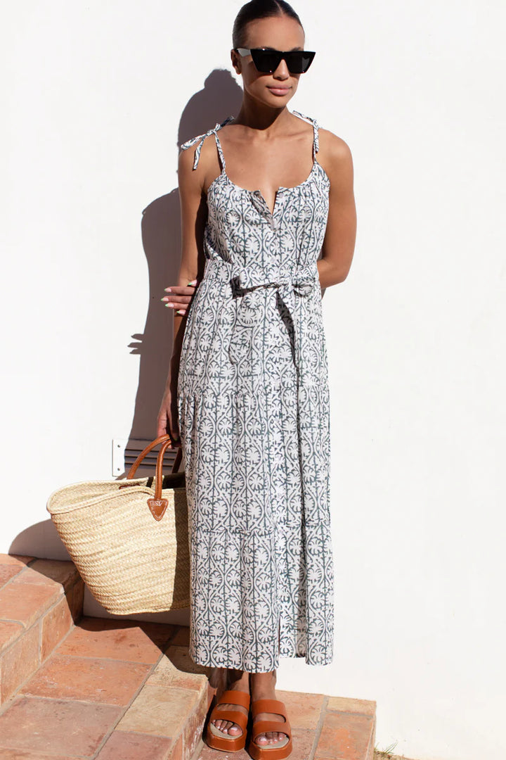 Emerson Fry - India Button Front Sundress in Etoile Vine Forest