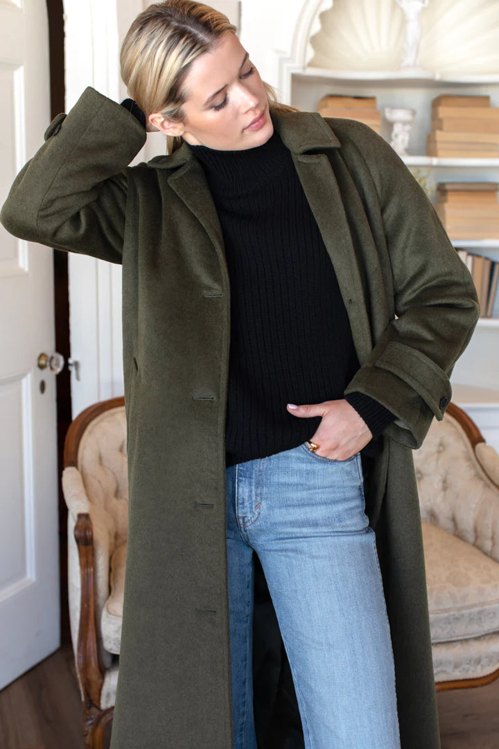 Emerson Fry - Maxi Overcoat in Army Wool