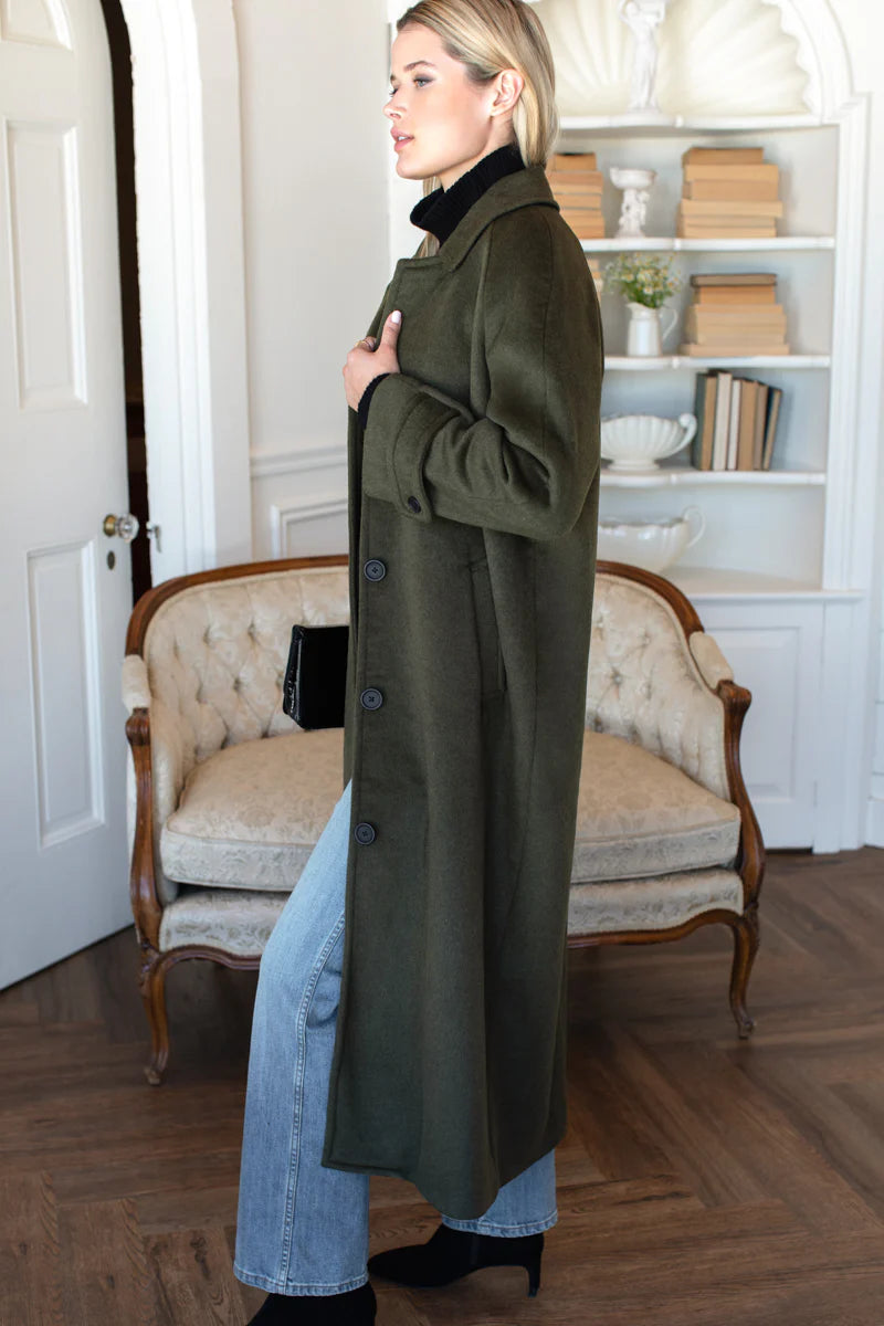 Emerson Fry - Maxi Overcoat in Army Wool