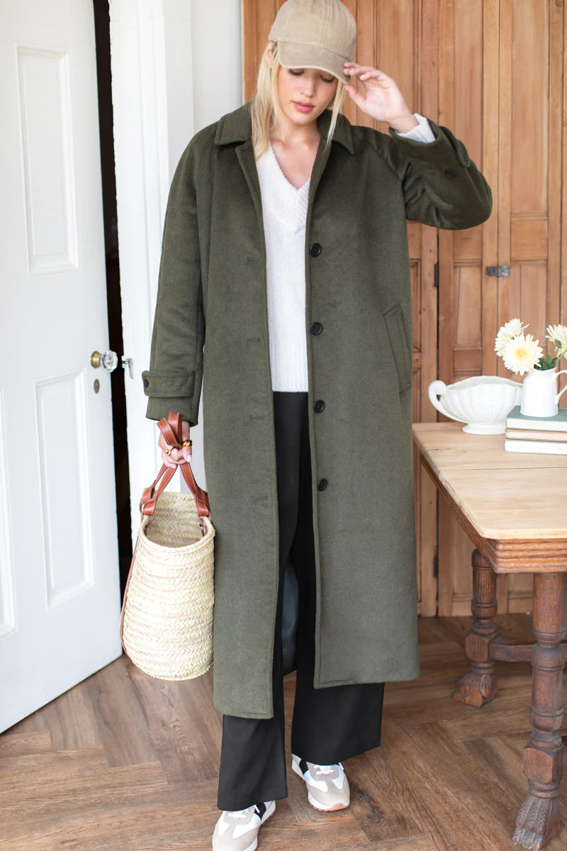 Emerson Fry - Maxi Overcoat in Army Wool