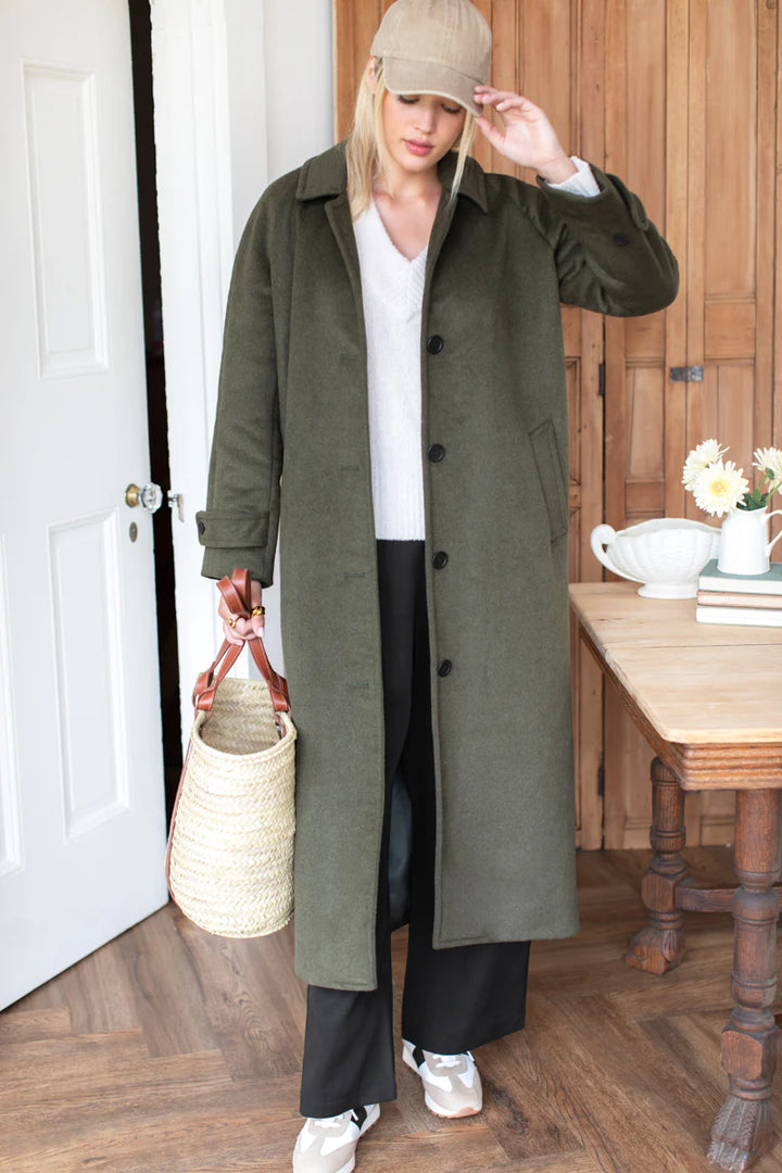 Emerson Fry - Maxi Overcoat in Army Wool