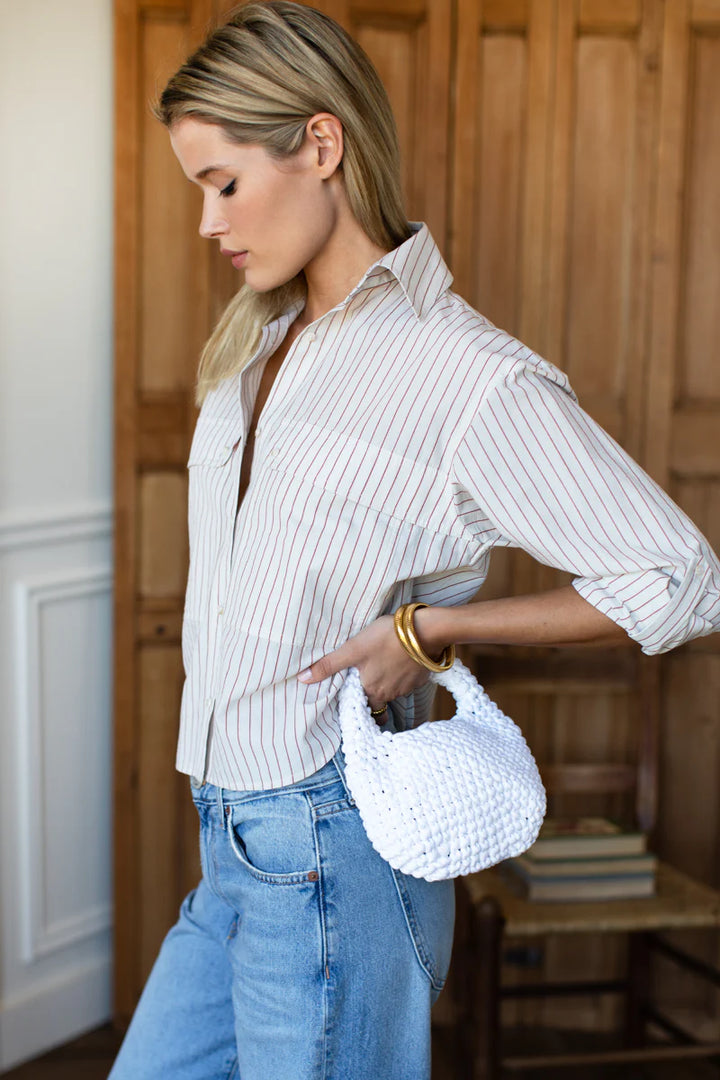 Emerson Fry - Oversize Pocket Shirt Short in Rust Stripe