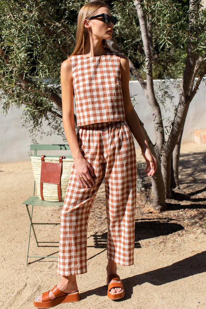 Emerson Fry - Studio Boxy Top in Handloom Gingham Rust