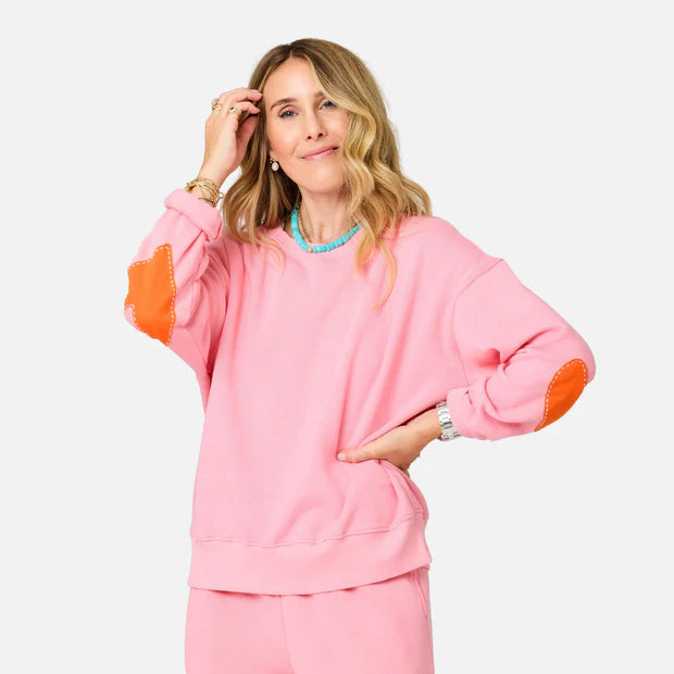 Kerri Rosenthal – Ex-Boyfriend Patchwork Sweatshirt in Pink