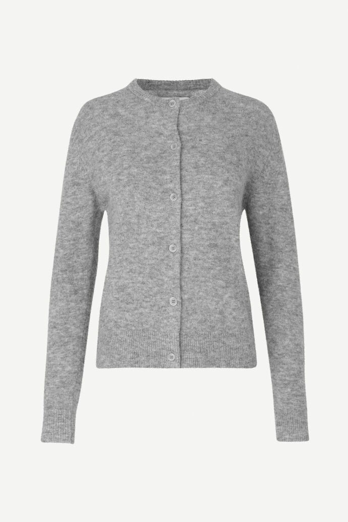 Samsoe – Nor Short Cardigan in Grey Melange
