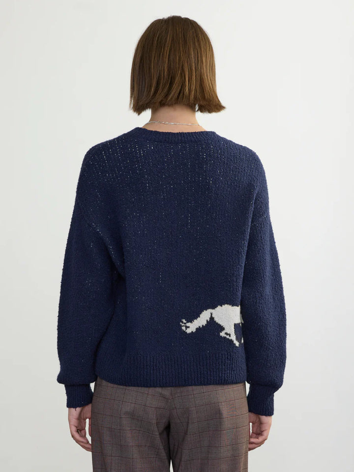 Margaret O'Leary – Horse Sweater in Navy and Ivory