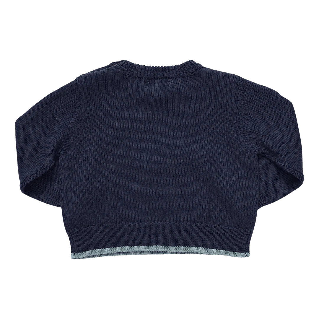 Pink Chicken – Baby Boy Noah Jumper in Mallard Embroidery