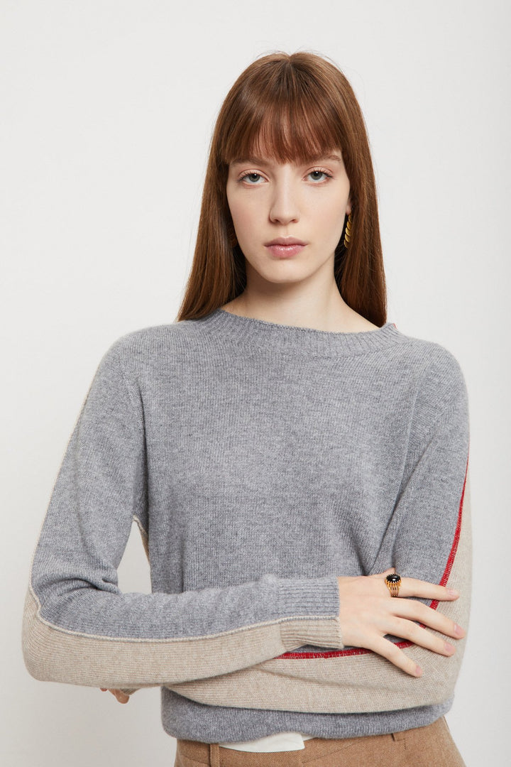 Ottod'Ame - Wool Blend Sweater in Grey/Sand