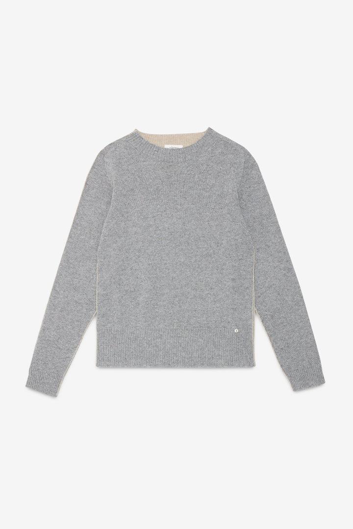 Ottod'Ame - Wool Blend Sweater in Grey/Sand