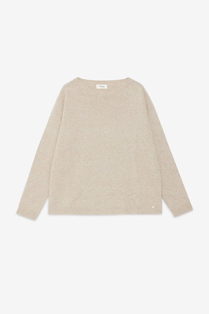 Ottod'Ame - Relaxed Wool Blend Sweater in Sand