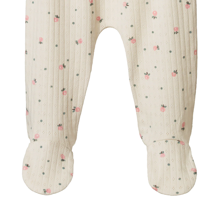 Nature Baby – Pointelle Footed Pants in Posey Blossom Print