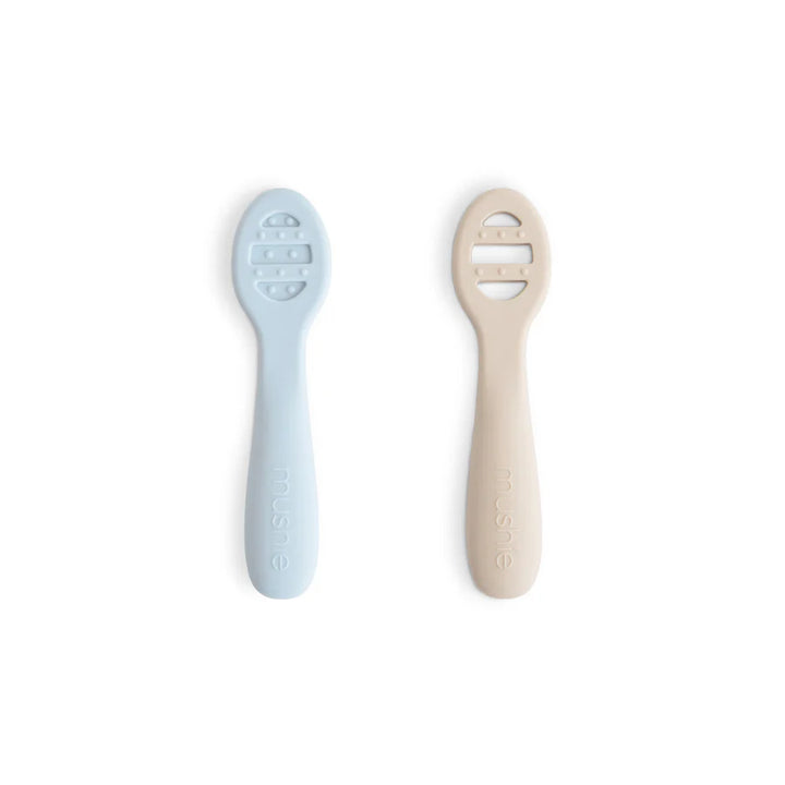 Mushie - First Feeding Baby Spoons 2-Pack in Powder Blue / Sand