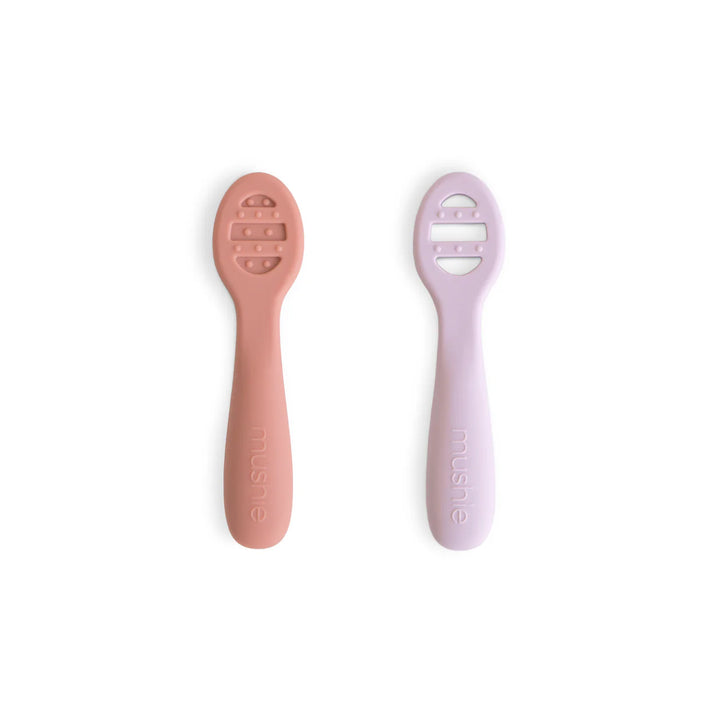 Mushie - First Feeding Baby Spoons 2-Pack in Rose / Soft Lilac