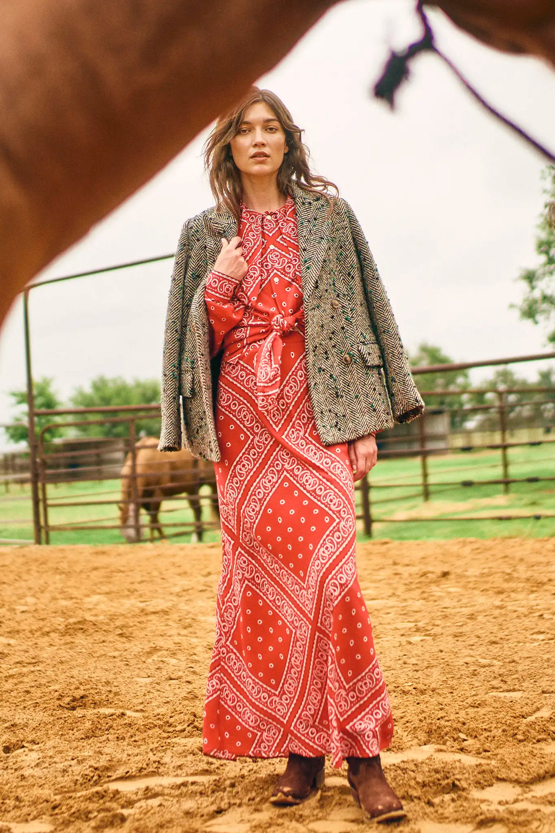 Hunter Bell – Huntley Half Coat in Mixed Herringbone