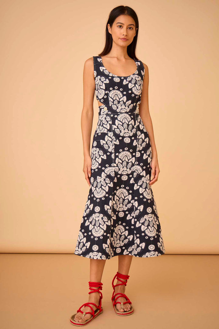 Hunter Bell - Frenchie Dress in Midnight Jacquard