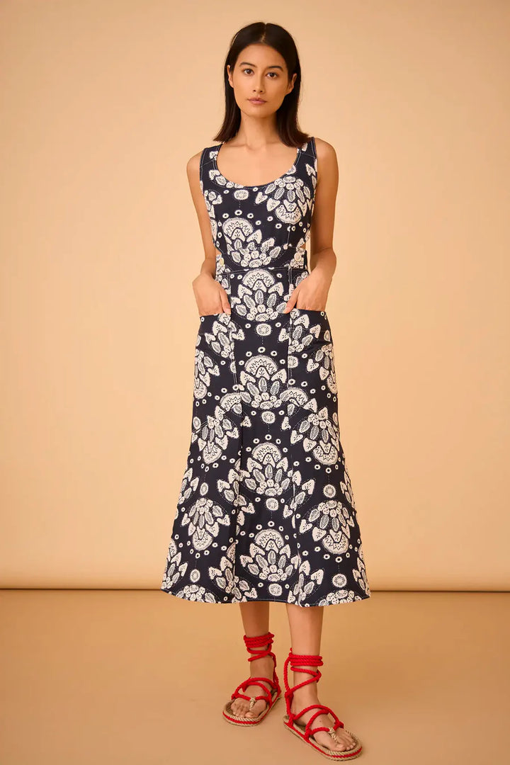 Hunter Bell - Frenchie Dress in Midnight Jacquard