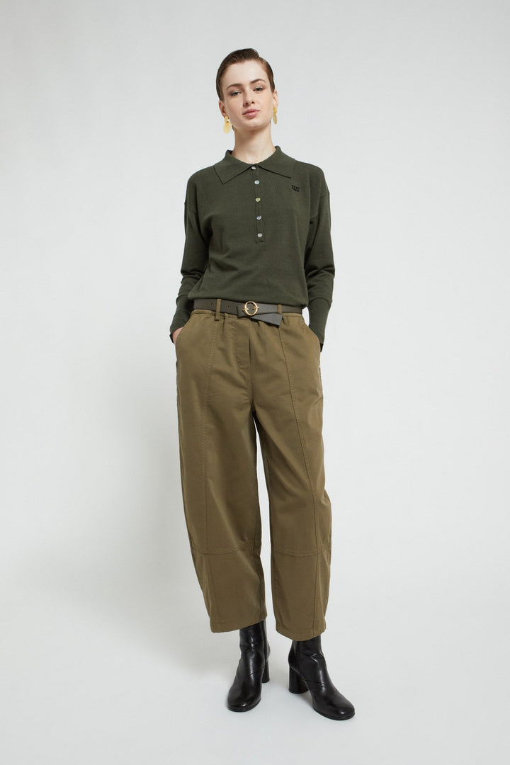 Ottod'Ame - Gabardine Balloon Trousers in Selva