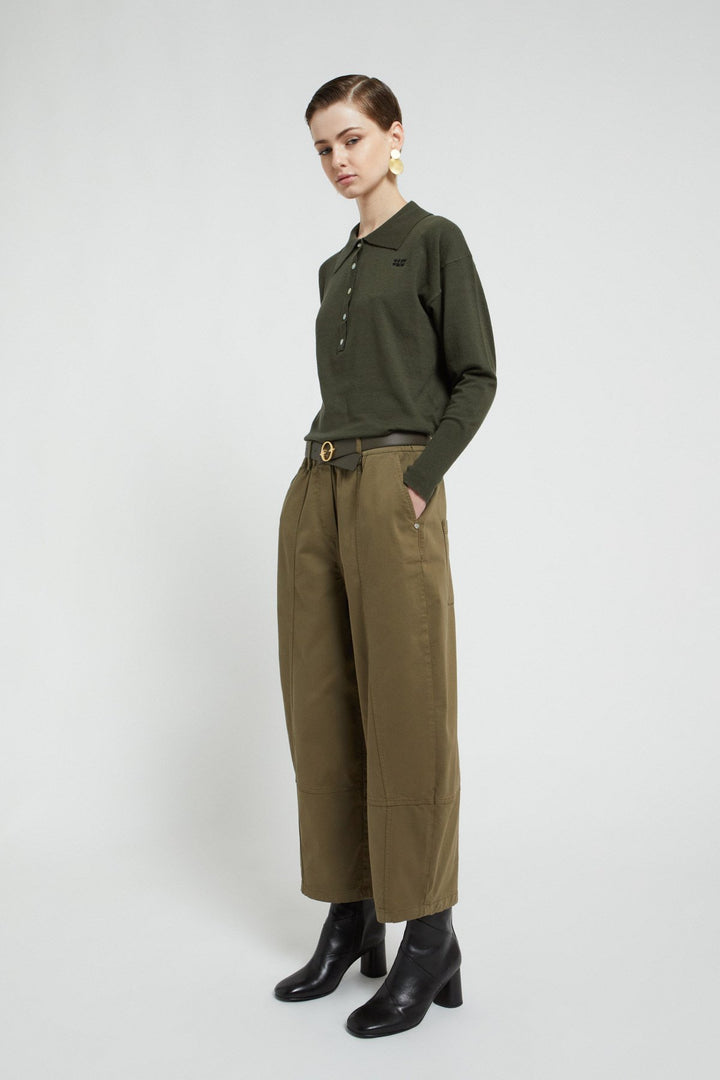 Ottod'Ame - Gabardine Balloon Trousers in Selva