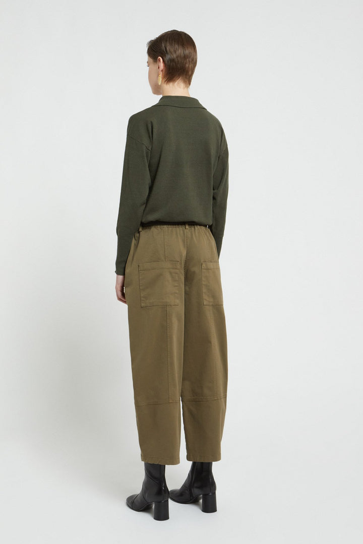 Ottod'Ame - Gabardine Balloon Trousers in Selva